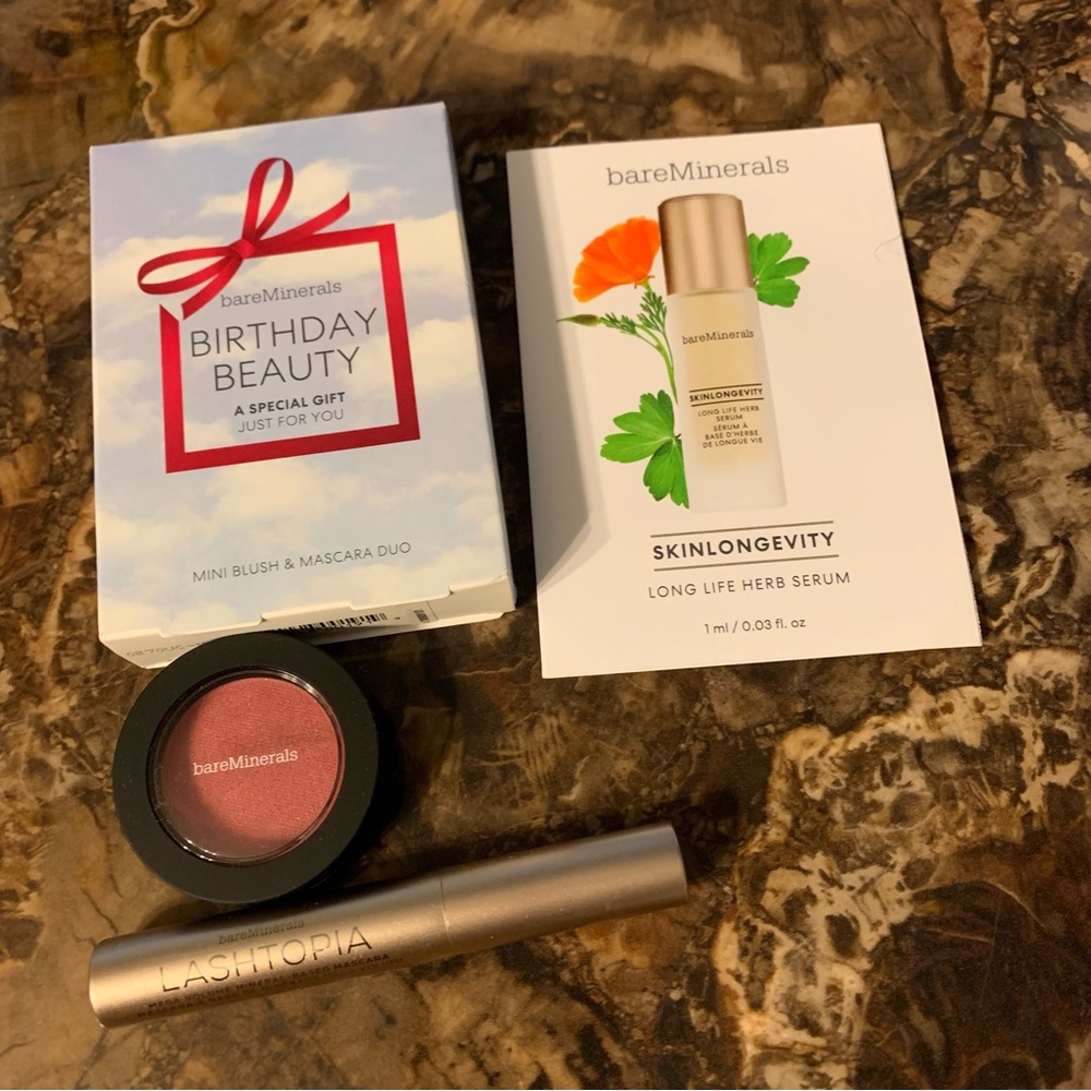 Bareminerals blush and mascara skinlongevity travel set